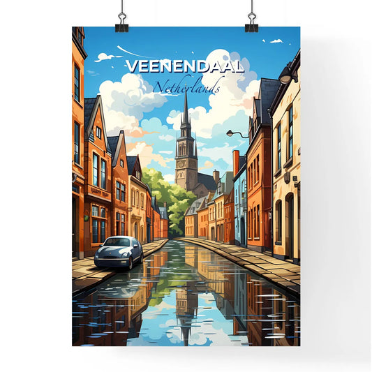 Veenendaal, Netherlands, A Poster of a water canal in a city Default Title