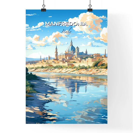 Manfredonia, Italy, A Poster of a river with a city in the background Default Title