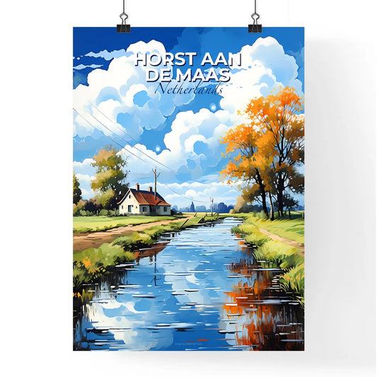 Horst Aan De Maas, Netherlands, A Poster of a water stream with a house and trees Default Title