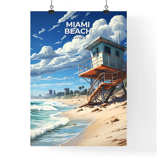 Miami Beach, Florida, A Poster of a lifeguard tower on a beach Default Title