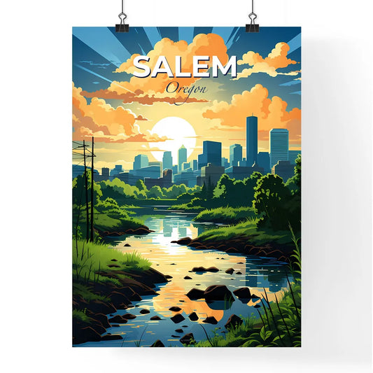 Salem, Oregon, A Poster of a river running through a city Default Title