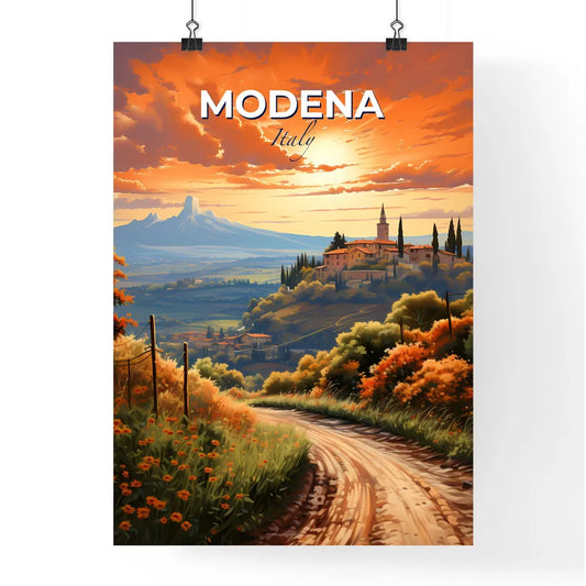 Modena, Italy, A Poster of a road leading to a village Default Title