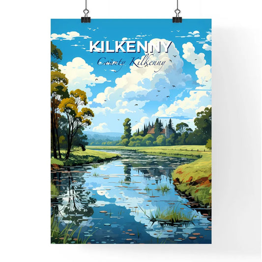 Kilkenny, County Kilkenny, A Poster of a river with trees and grass and a house in the background Default Title