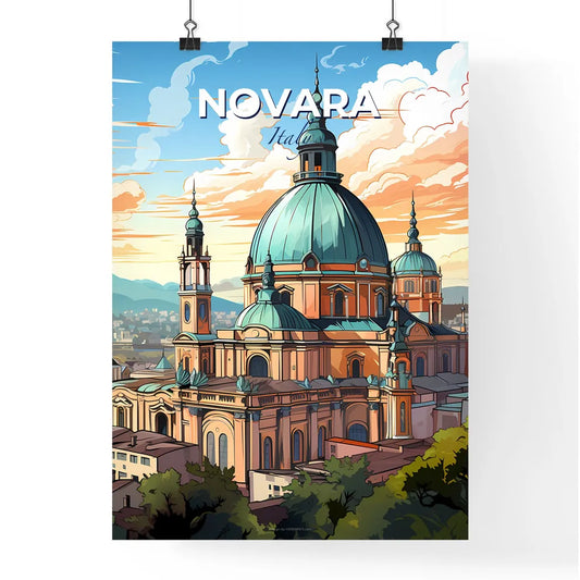 Novara, Italy, A Poster of a building with a dome and towers Default Title