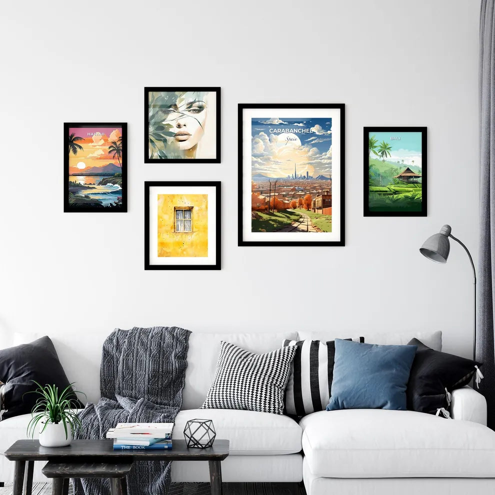 Carabanchel, Spain, A Poster of a city landscape with trees and buildings Default Title