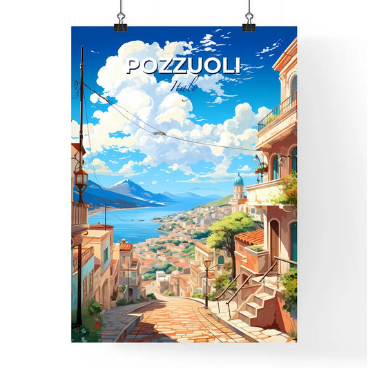 Pozzuoli, Italy, A Poster of a street with buildings and a body of water Default Title