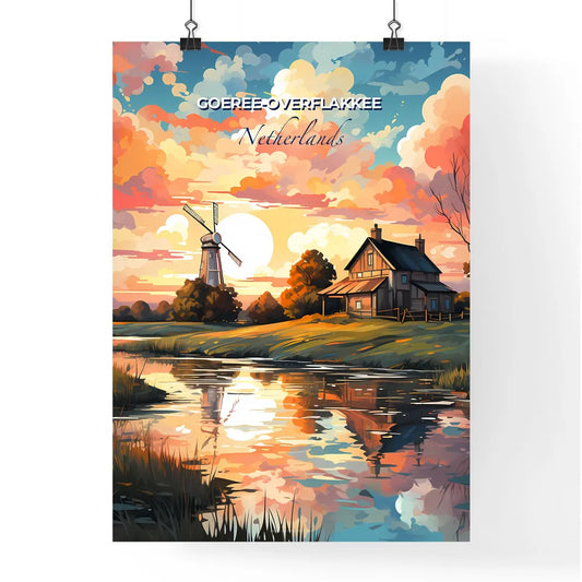 Goeree-Overflakkee, Netherlands, A Poster of a house near a river Default Title