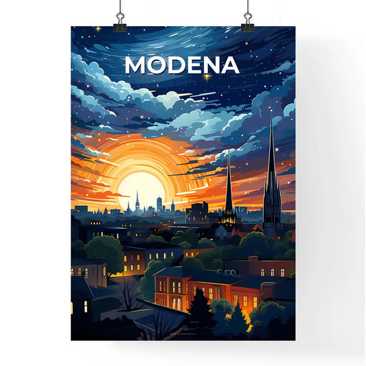 Modena, Italy, A Poster of a cityscape with a sunset Default Title