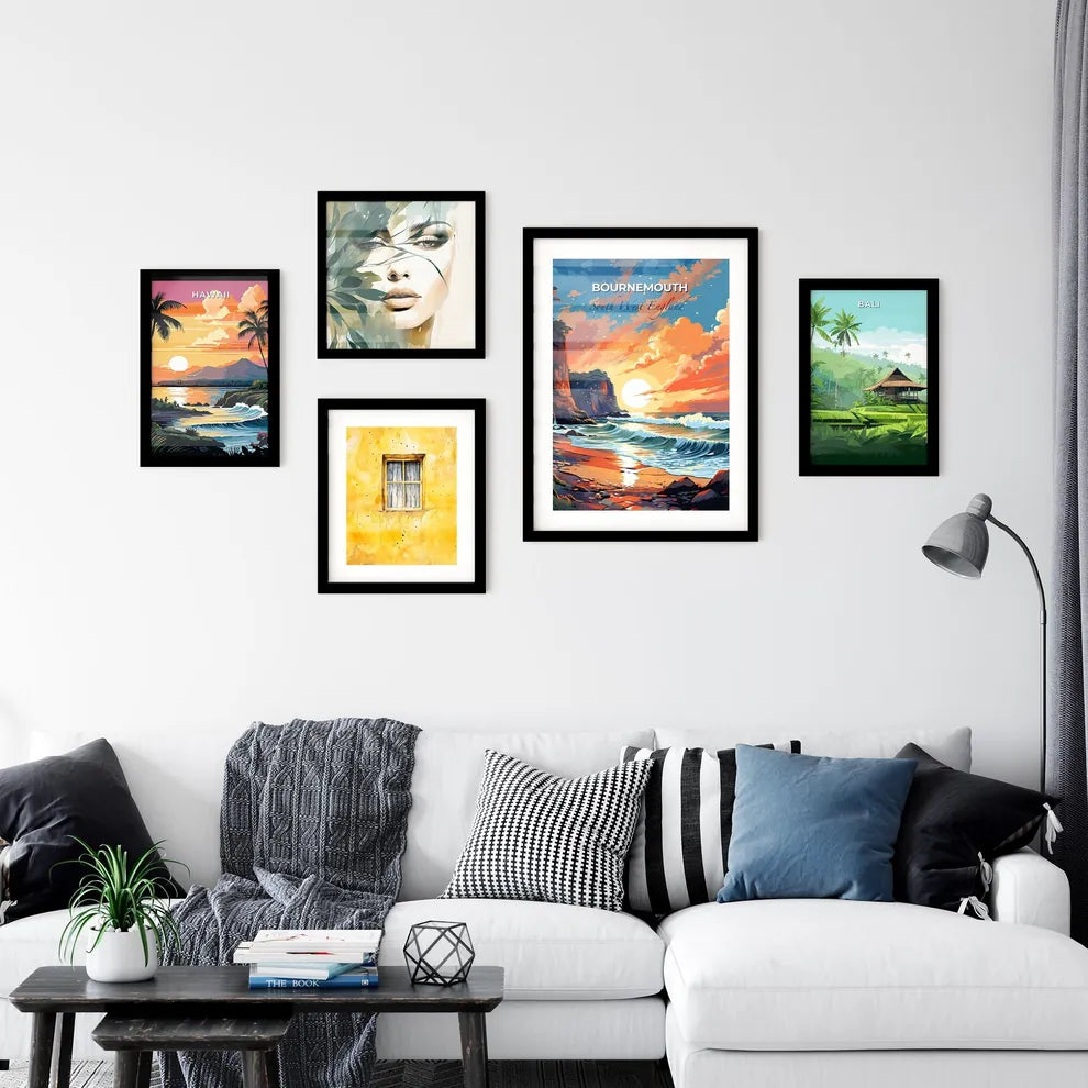 Bournemouth, South West England, A Poster of a sunset over a beach Default Title