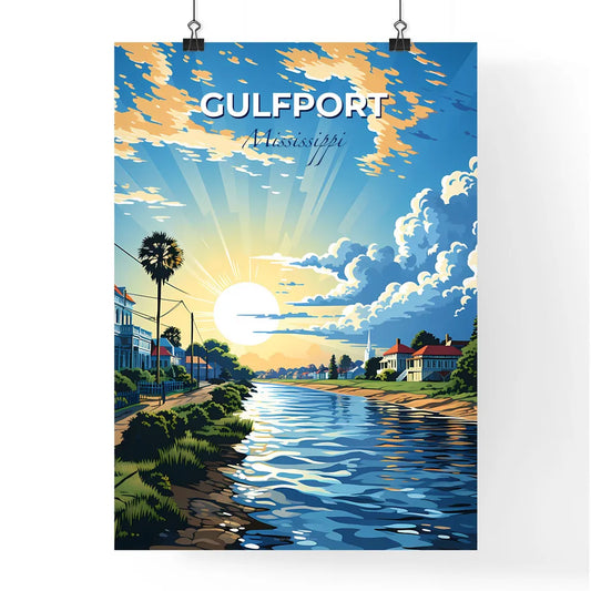 Gulfport, Mississippi, A Poster of a water way with houses and trees Default Title