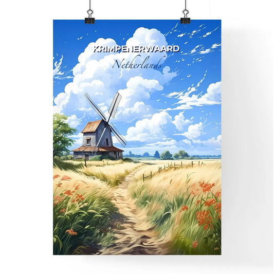 Krimpenerwaard, Netherlands, A Poster of a windmill in a field Default Title
