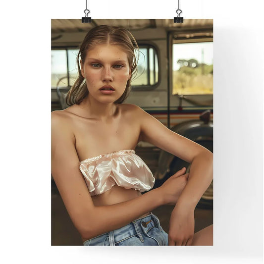 Modern Art Depiction of a Woman in Jeans Pos Poster