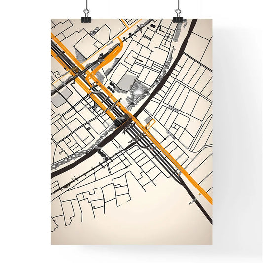 Artistic City Gas Pipeline Map Poster