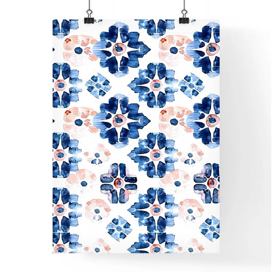 Folkloric Mosaic Watercolor Illustration Poster