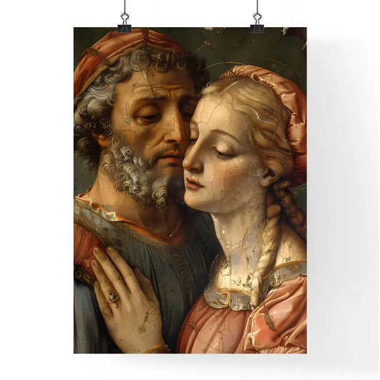 Vibrant Renaissance Fresco Depicting Man and Poster