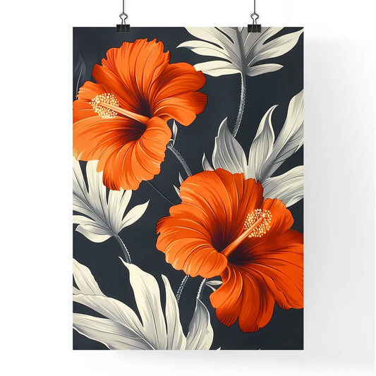 Vibrant Tropical Floral Digital Painting wit Poster