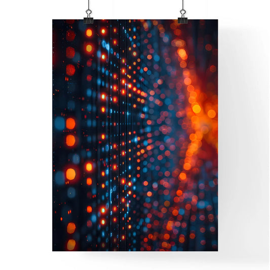 Neon Strokes AI Conceptual Art Display Data Poster