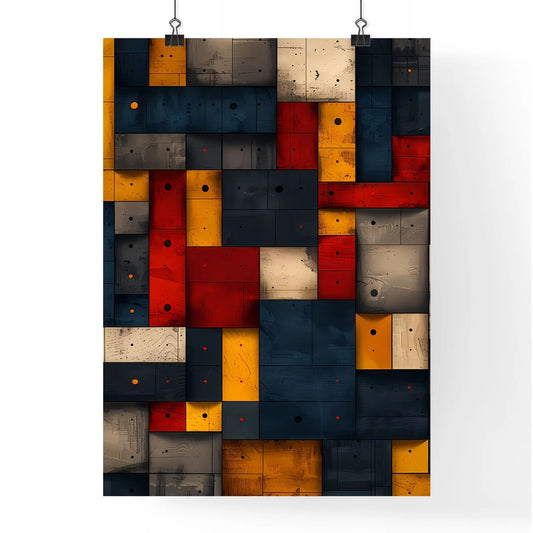 Symmetrical Pixelated Geometric Background M Poster