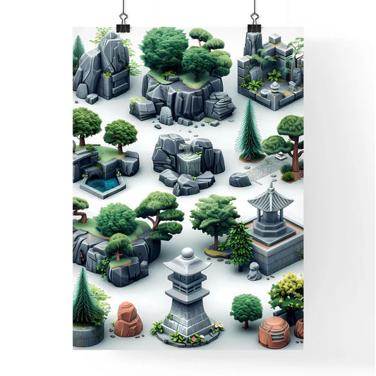 Modern And Park Icon Set Poster