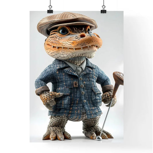 Anthropomorphic Alligator Gol Poster