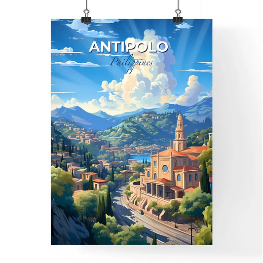 Panoramic Landscape Painting Depicting Antipolo Skyline, Philippines - Vibrant Artwork Showcasing Town and Nature Default Title