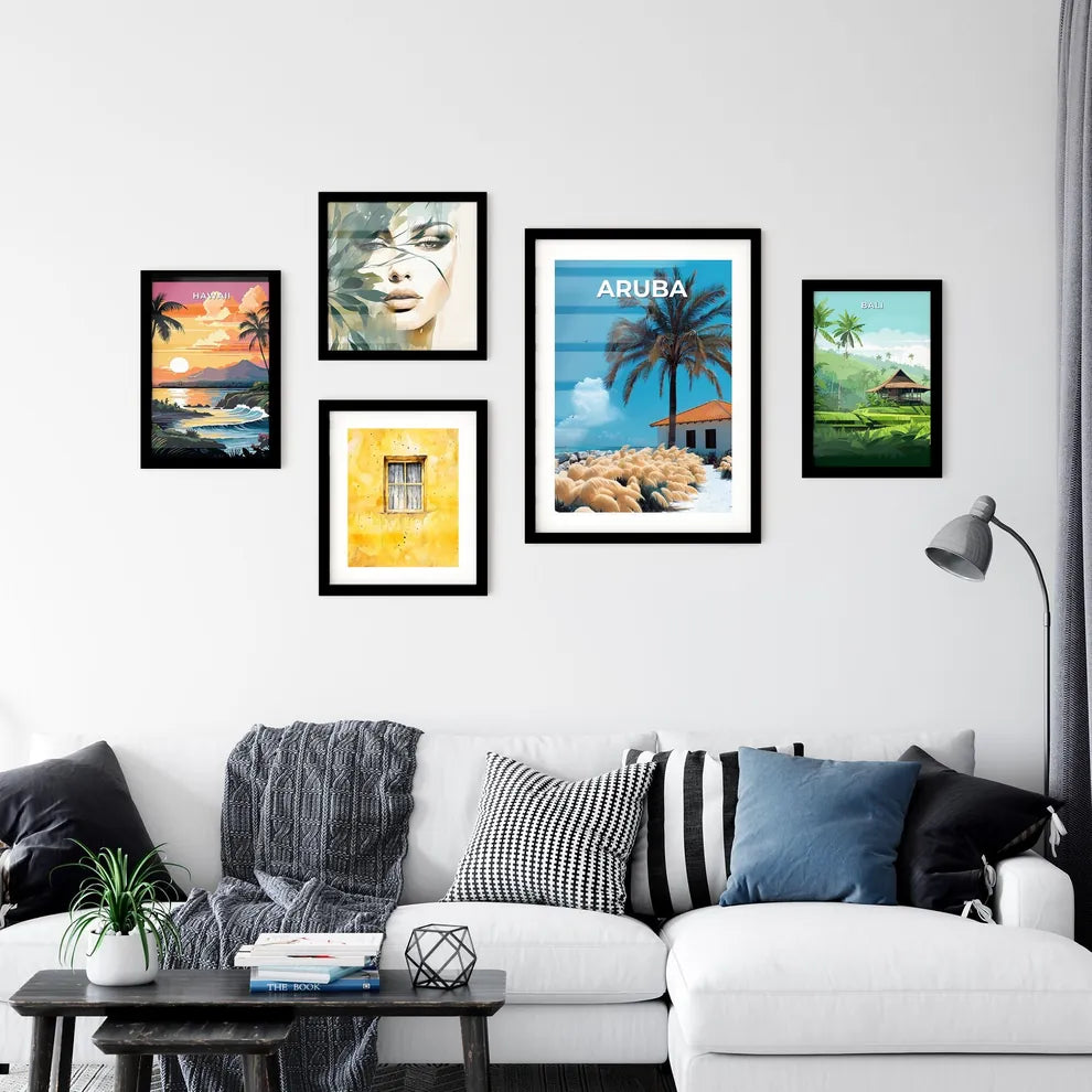 Aruba Palm Tree House Painting North America Wall Art