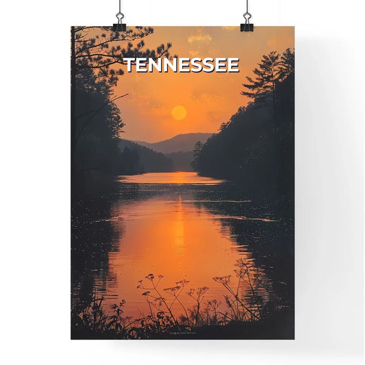 Tennessee Sunset Lake Art | Digital Oil Pain Poster
