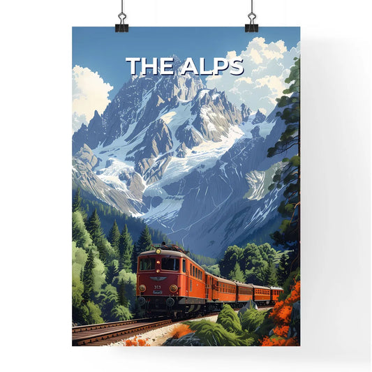 Alps Painting Train Mountains Landscape Euro Poster
