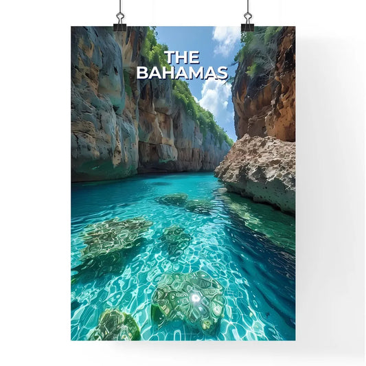 Blue Water Rocks Trees Art Pa Poster