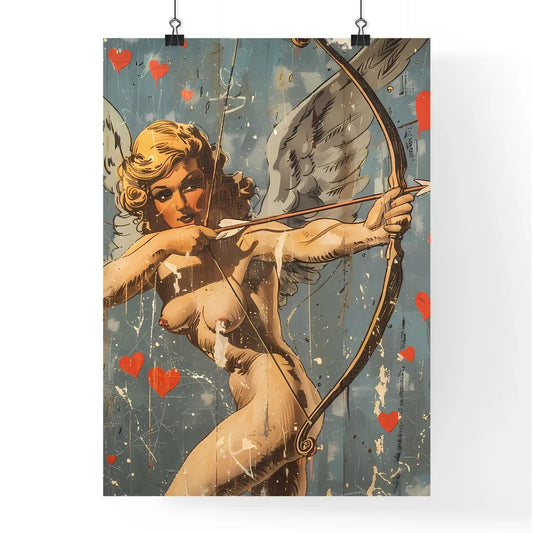Pop art angel with wings Poster