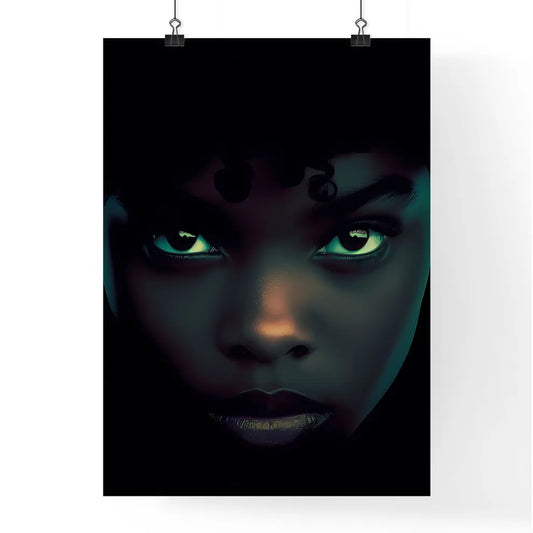 Head silhouette looking into camera Poster