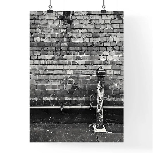 Vibrant Urban Street Art Still Life: Colorful Painted Brick Wall with Pipe Poster