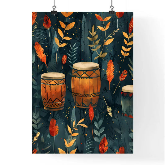 Native American Drums and Arrows Seamless Pa Poster