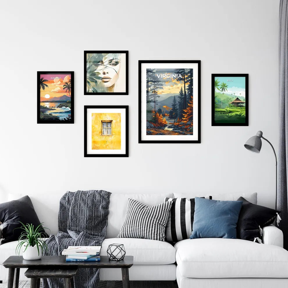 Vibrant Painting of a River Winding Through Wall Art