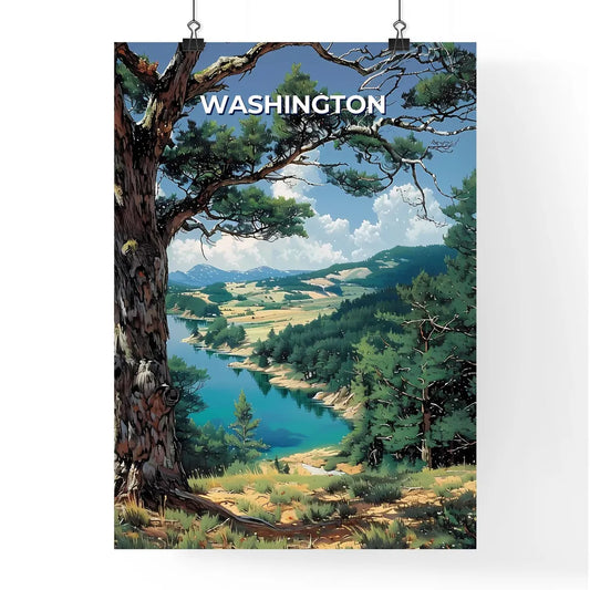 Vibrant Painting of a Washington Landscape Poster
