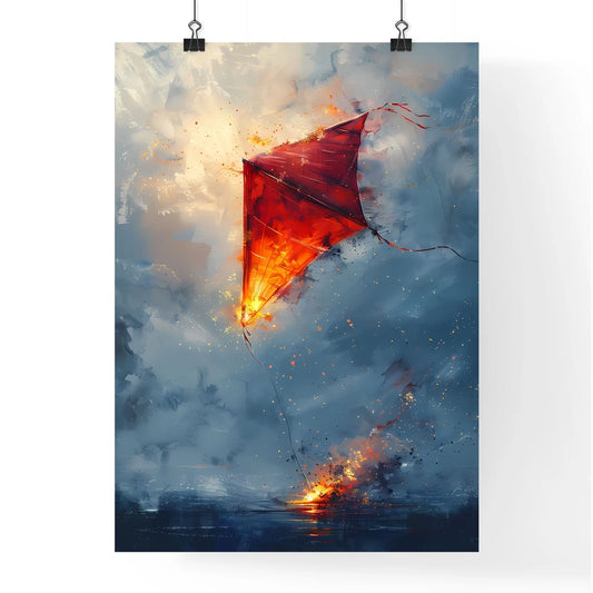 Vibrant Watercolor Kite Sky Ar Poster