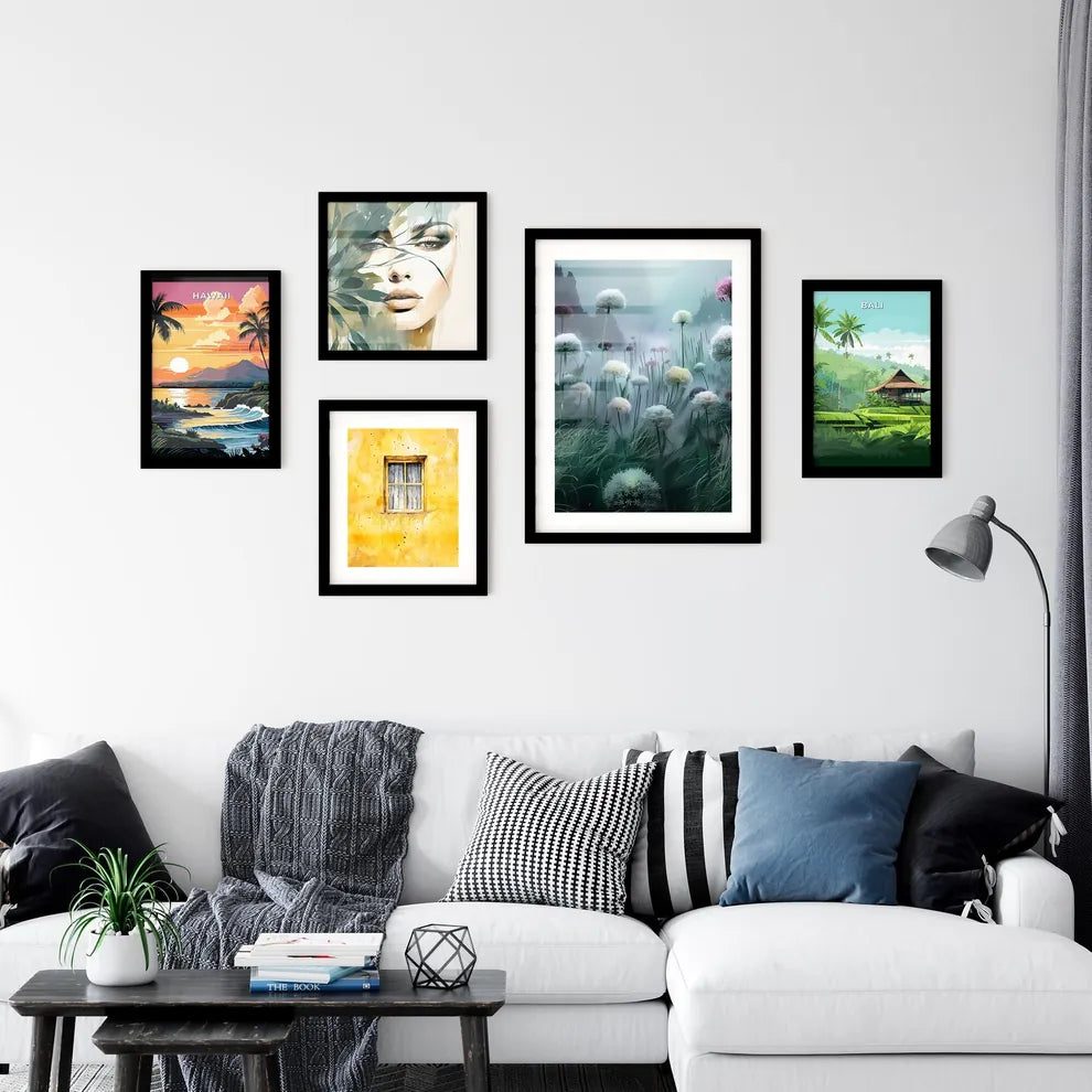 Vibrant Underwater World of Alliums: An Artistic Tapestry in White Art Print