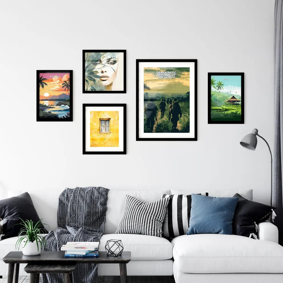 Vibrantly Colorful Painting Featuring People Wall Art