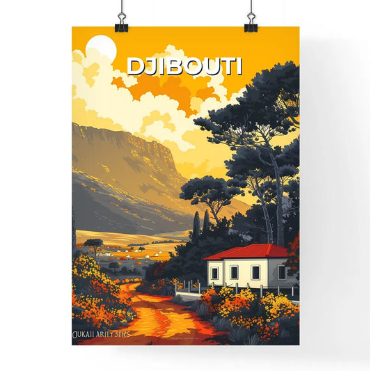 Vibrant African House Forest Painting Art Djibouti Poster