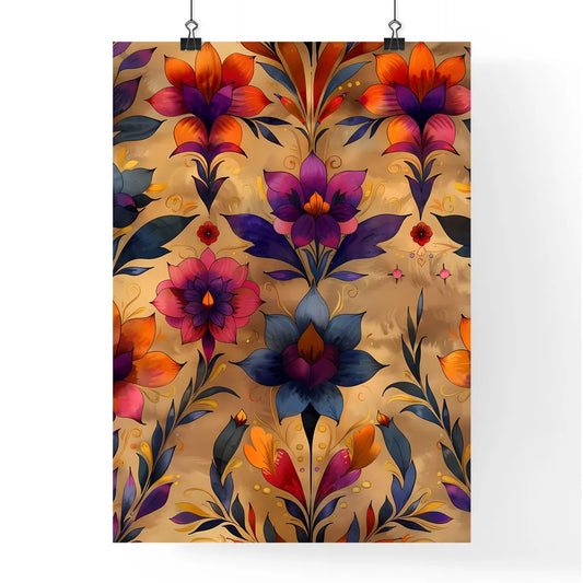 Colorful ethnic floral pattern Poster