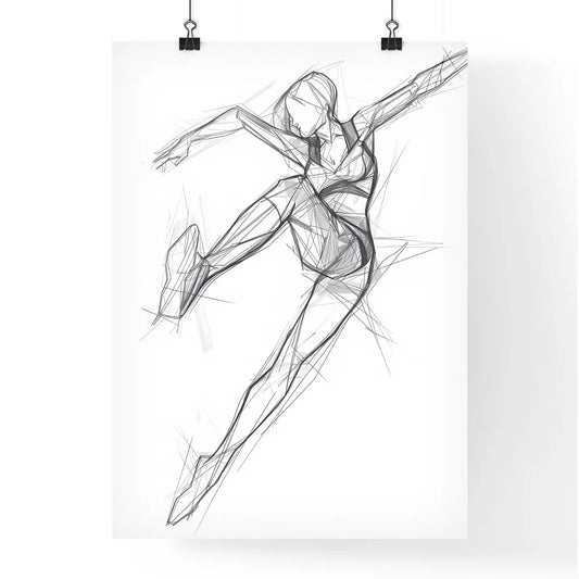 Vibrant Dance Figure Pencil Sketch Poster