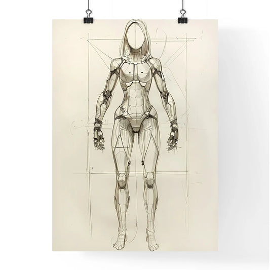 Vibrant Art Sketch Depicting Female Form Emp Poster