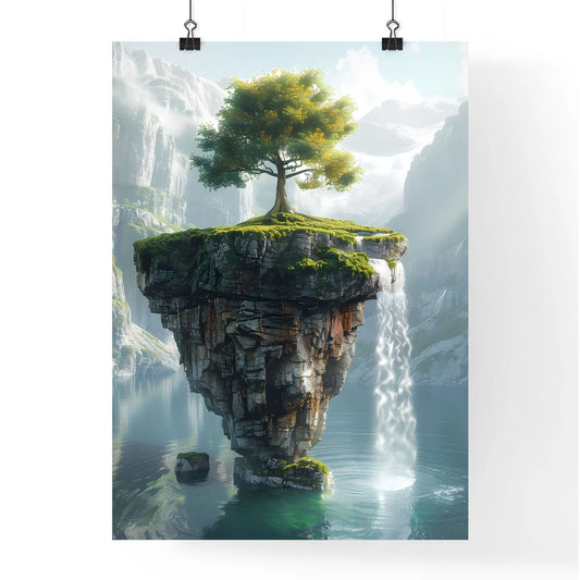 Surreal Painting of Floating Mini Poster