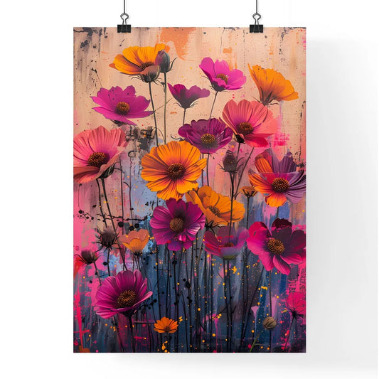 Vibrant Graffiti Flower Wall Art Poster