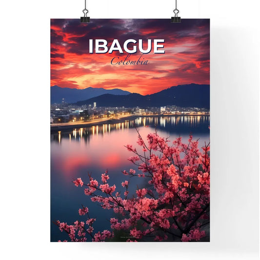 Pink Flowers by Colombian Waterway - Impressionistic Artwork of Ibague Skyline Default Title