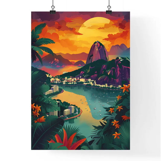 Vibrant Artistic Cityscape of Rio de Janeiro Poster