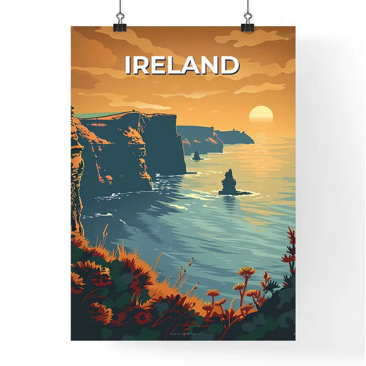 Vibrant Seascape Sunset Painting of Ireland Poster