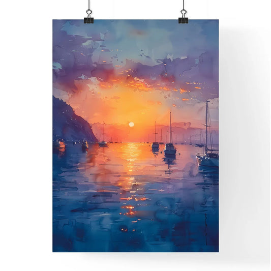 Stunning watercolor of King Harbor boats at Poster