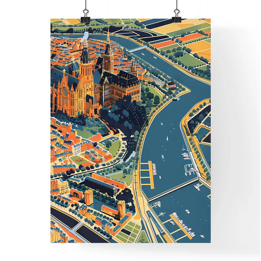 Havre City Map Painting Art Urban Colorful B Poster