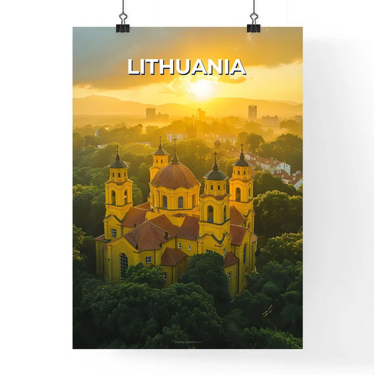 Colorful Abstract Painting with Towers, City and European Skyline Poster